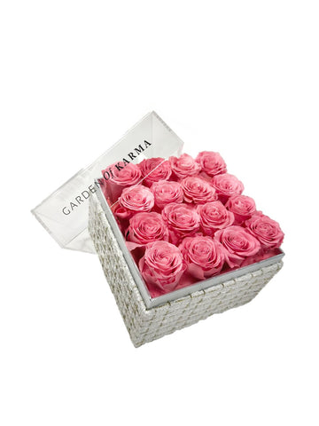 Ivory Couture - 16 Pink Preserved Roses
